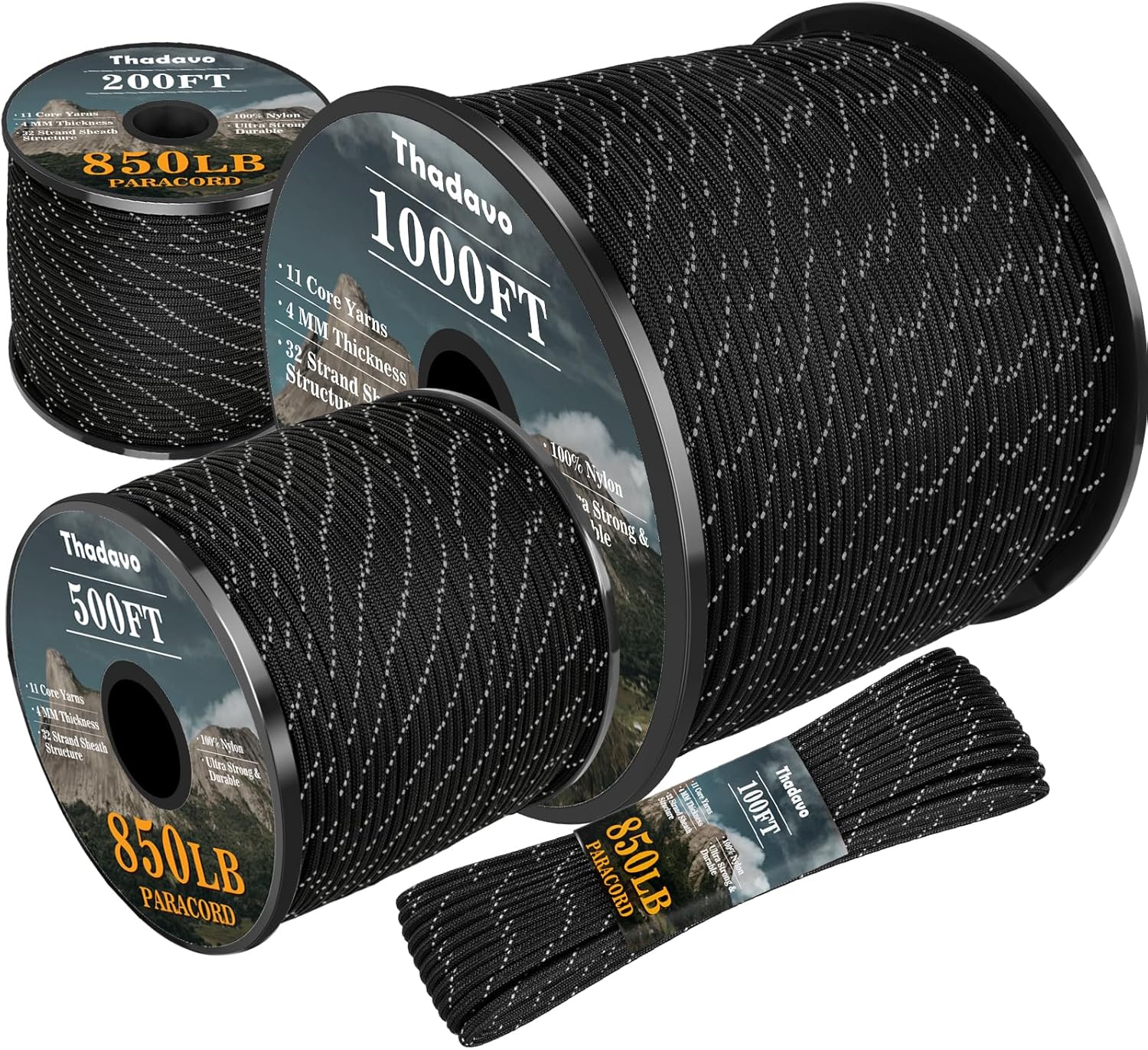 850lb Reflective Paracord Rope - Para Cord 1000Ft avaliação e preço