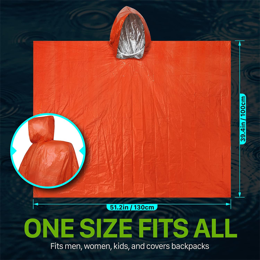 3/5-Pack Emergency Poncho Set  - Emergency Poncho Rain avaliação e preço