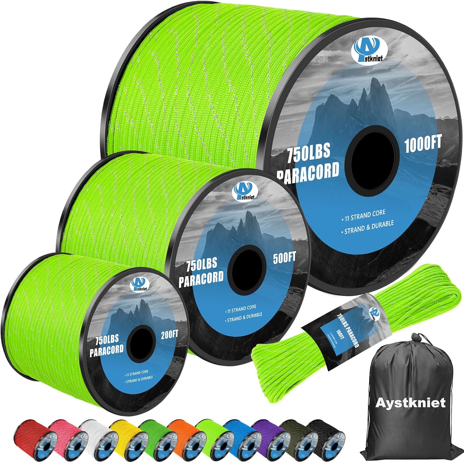 750lb Reflective Paracord Rope - Para Cord 1000Ft avaliação e preço
