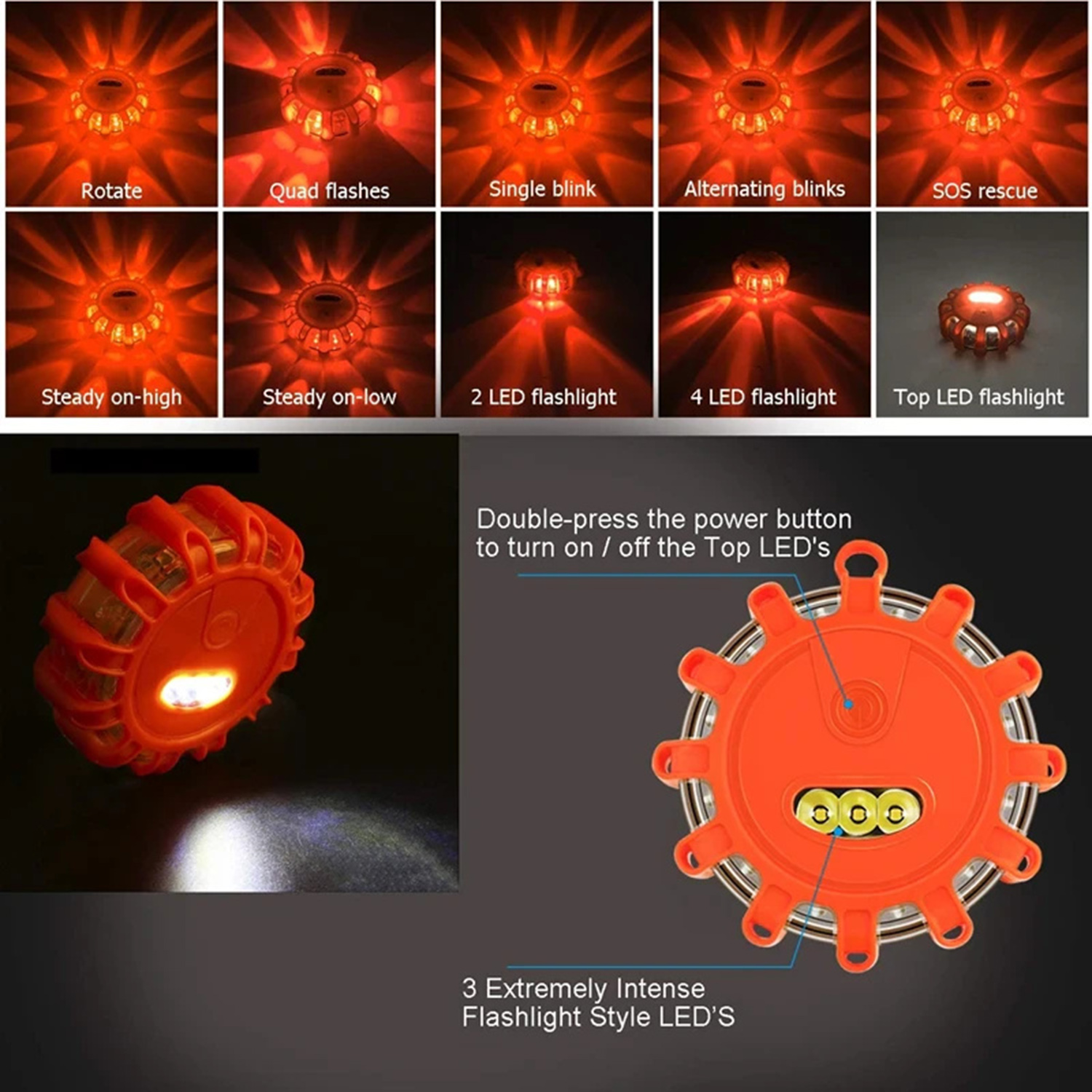 3PCS LED Road Flares Emergency - Signal Flare Kit avaliação e preço