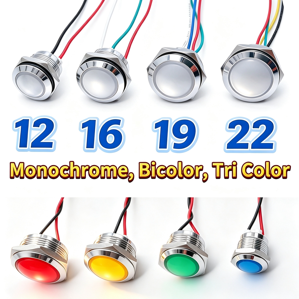 12mm 16mm 19mm 22mm Metal LED  - Signal Panel Orange avaliação e preço
