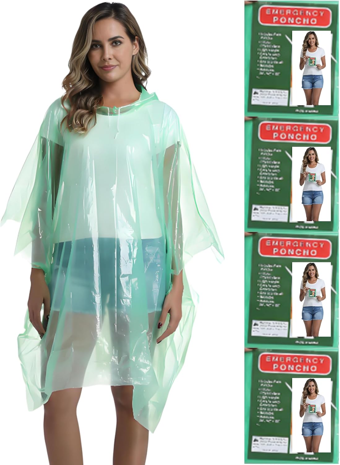 Disposable Rain Ponchos for Ad - Emergency Poncho Rain avaliação e preço