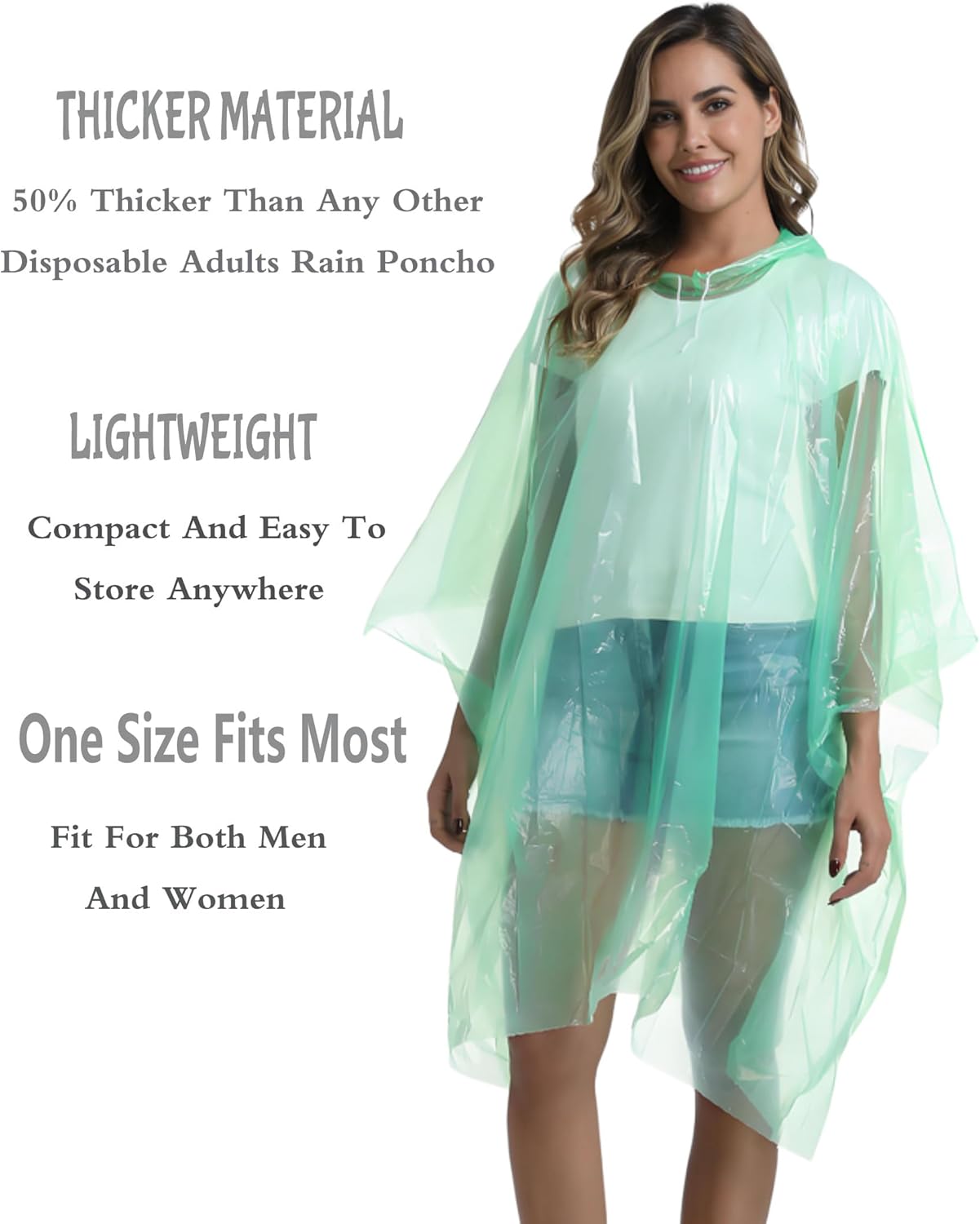 Disposable Rain Ponchos for Ad - Emergency Poncho Rain avaliação e preço