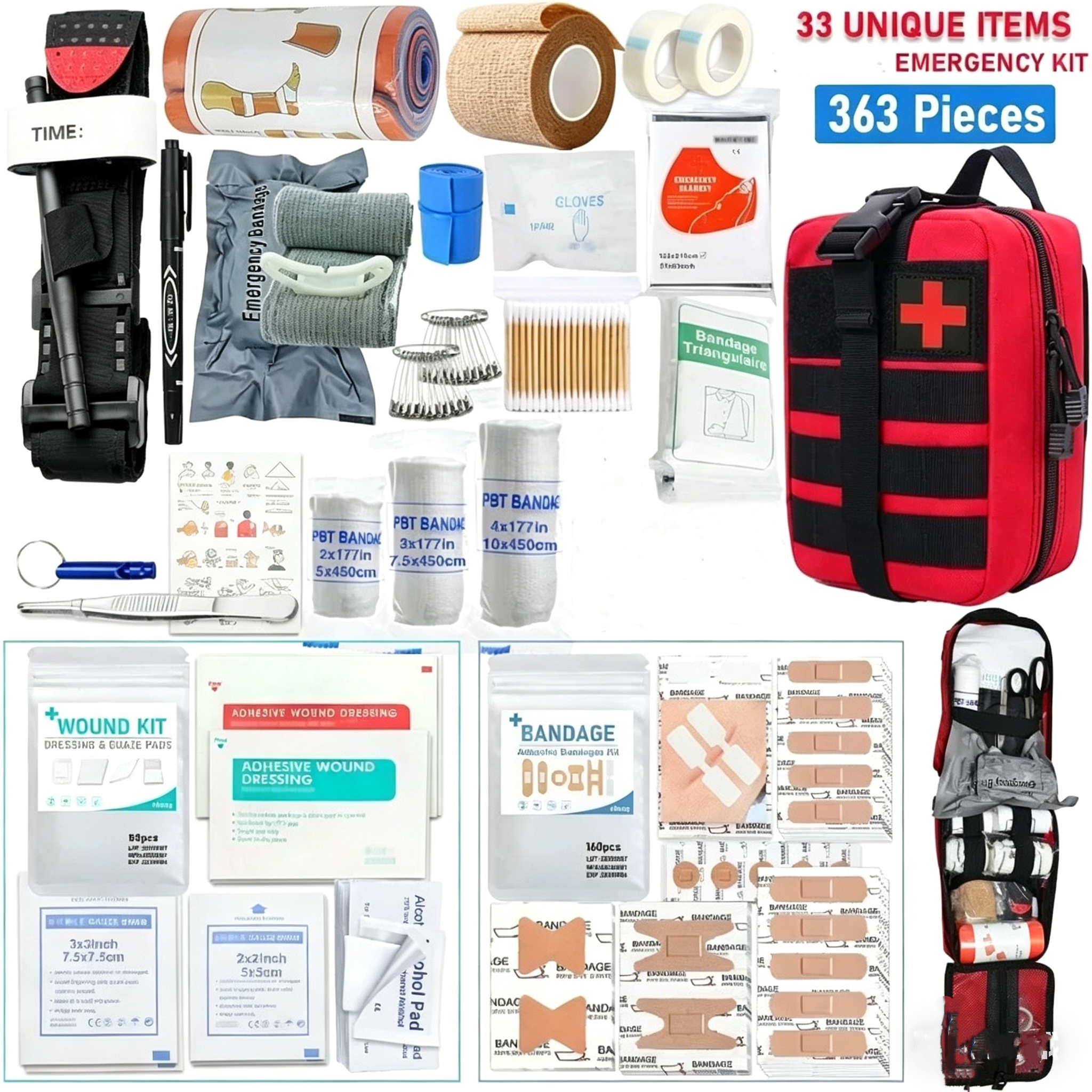 363pcs First Aid Kit Bag All P - Bivy Bag Emergency avaliação e preço