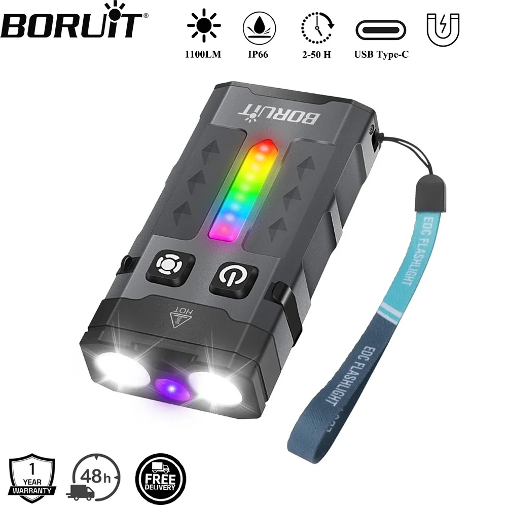 BORUiT EV20 1100LM EDC UV Keyc - Fishing Kit Compact avaliação e preço