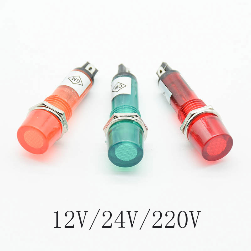 5Pcs 220V 12V 24V DC Mounting  - Signal Panel Orange avaliação e preço
