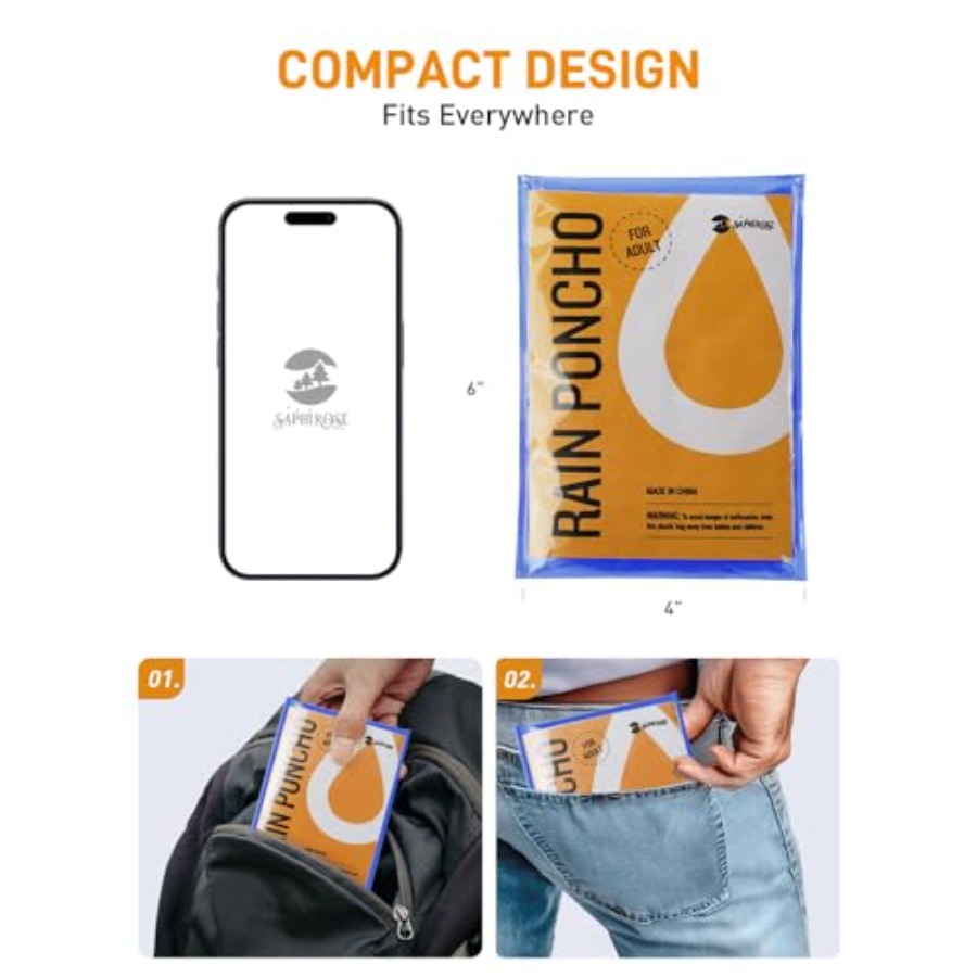 Disposable Rain Ponchos Emerge - Emergency Poncho Rain avaliação e preço