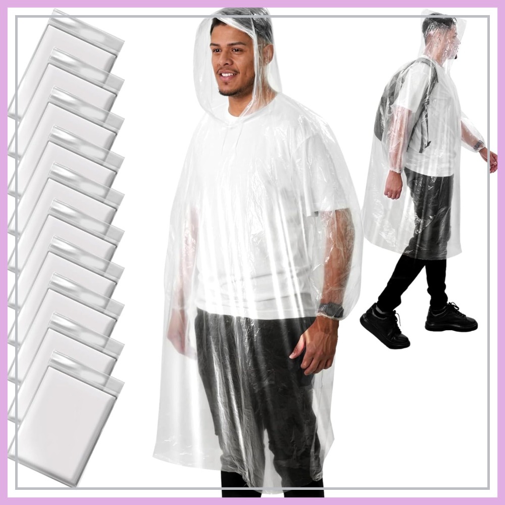 Disposable Rain Poncho for Adu - Emergency Poncho Rain avaliação e preço