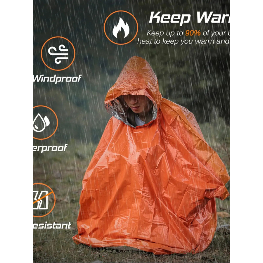 Emergency Rain Poncho Thermal  - Emergency Poncho Rain avaliação e preço
