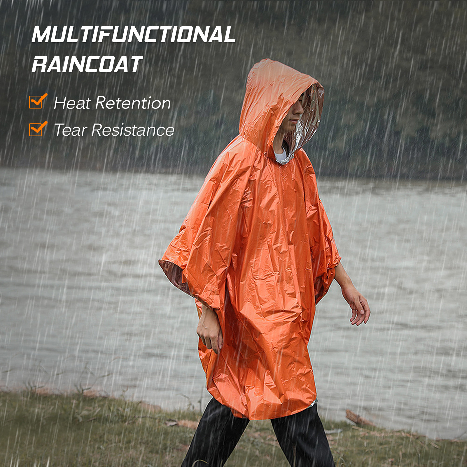Emergency Rain Poncho Thermal  - Emergency Poncho Rain avaliação e preço