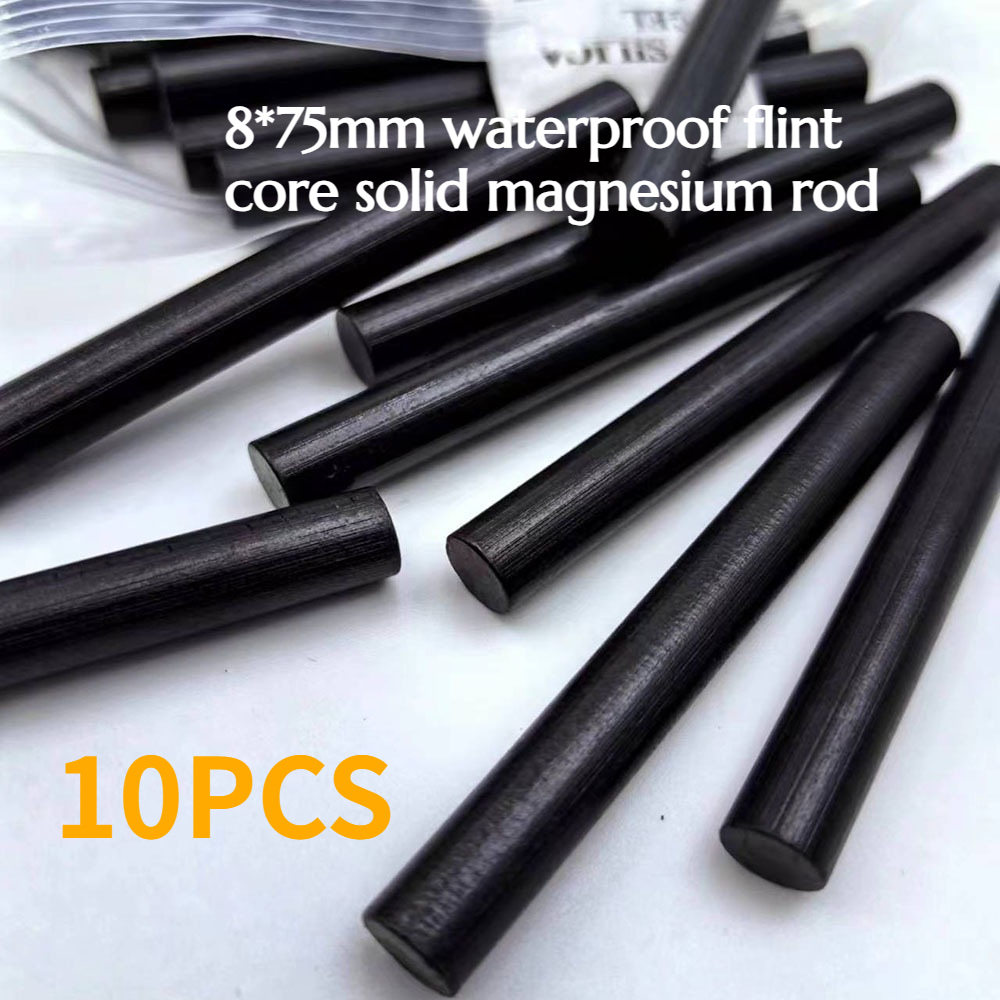 10PCS 8*75mm Waterproof Flint  - Magnesium Fire Starter avaliação e preço