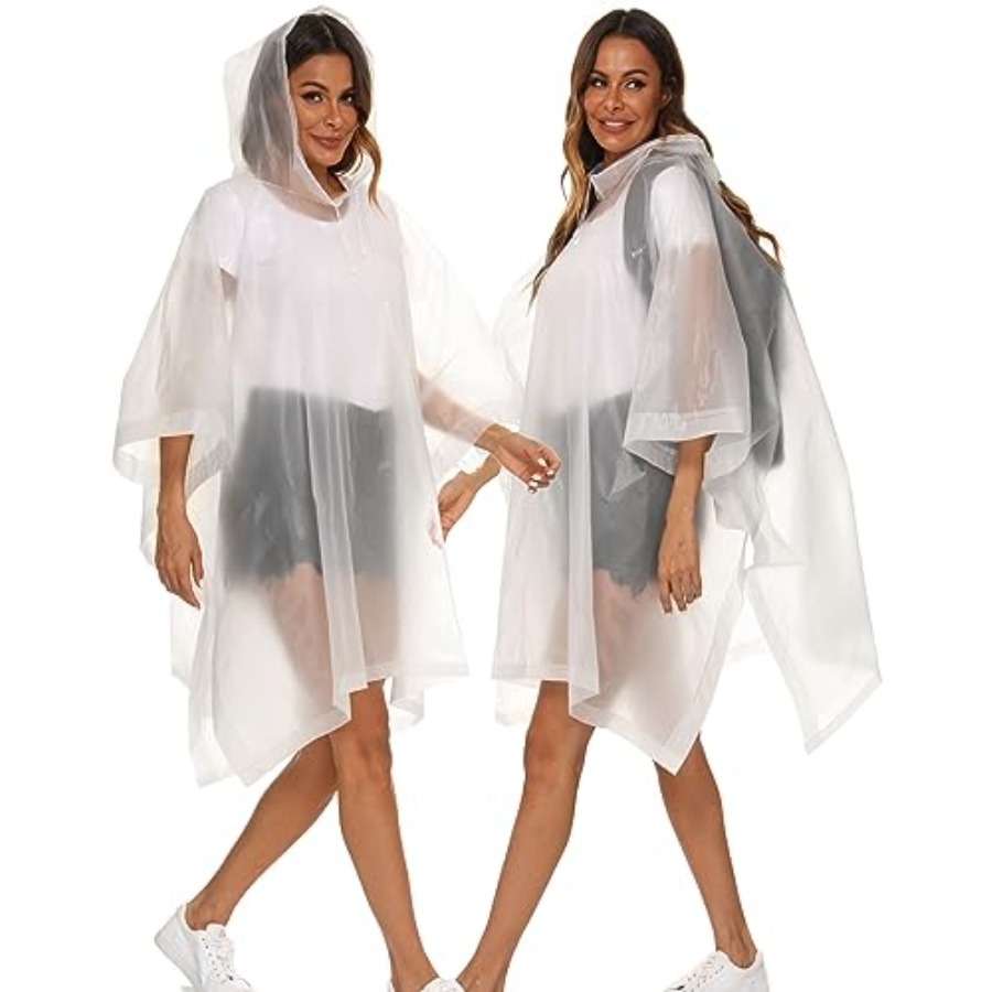 2 Pack Rain Ponchos for Adults - Emergency Poncho Rain avaliação e preço
