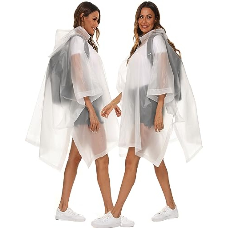 2 Pack Rain Ponchos for Adults - Emergency Poncho Rain avaliação e preço