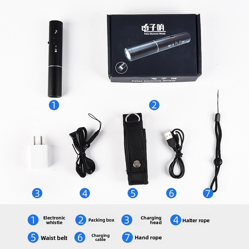 New LED Flashlight Electronic  - Emergency Whistle Loud avaliação e preço