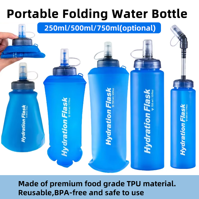 250ml 500ml 750ml Portable Fol - Water Bag Collapsible avaliação e preço