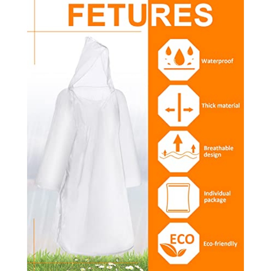 120 Pack Disposable Rain Ponch - Emergency Poncho Rain avaliação e preço