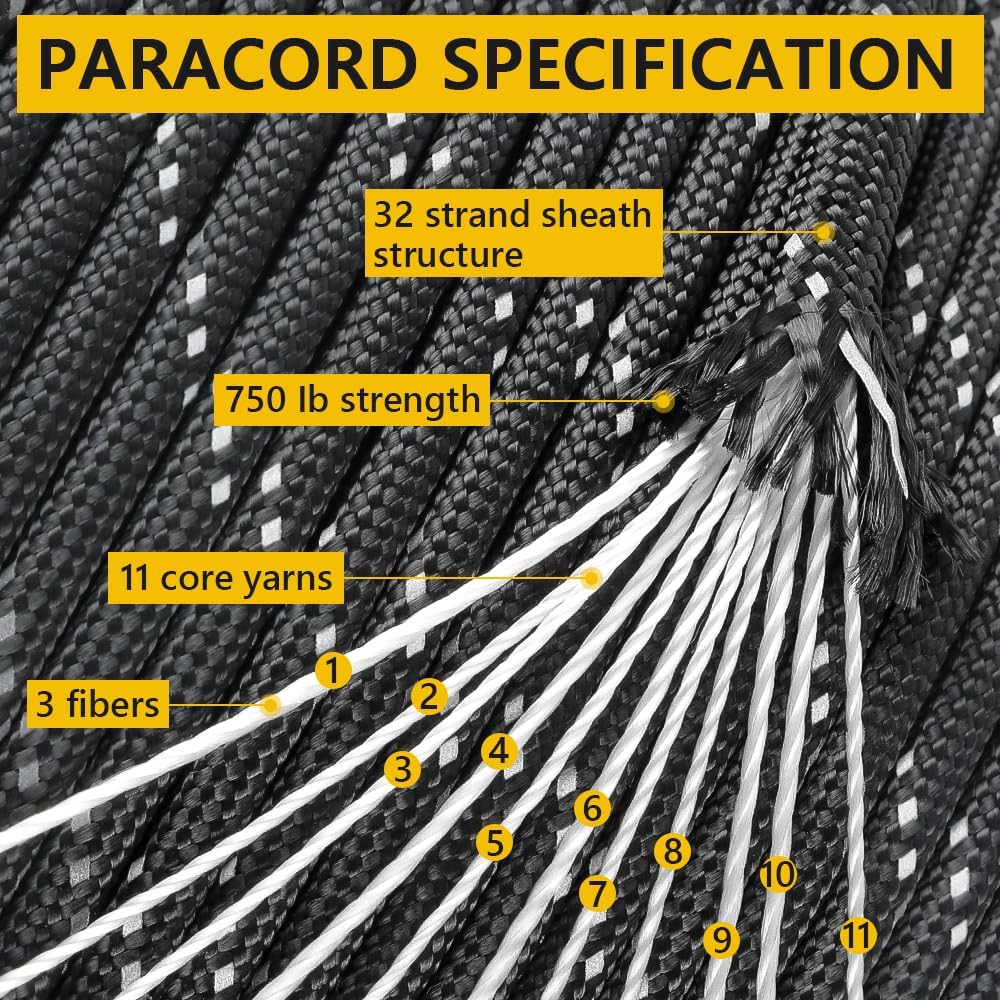 4mm Reflective Paracord Rope,  - Para Cord 1000Ft avaliação e preço