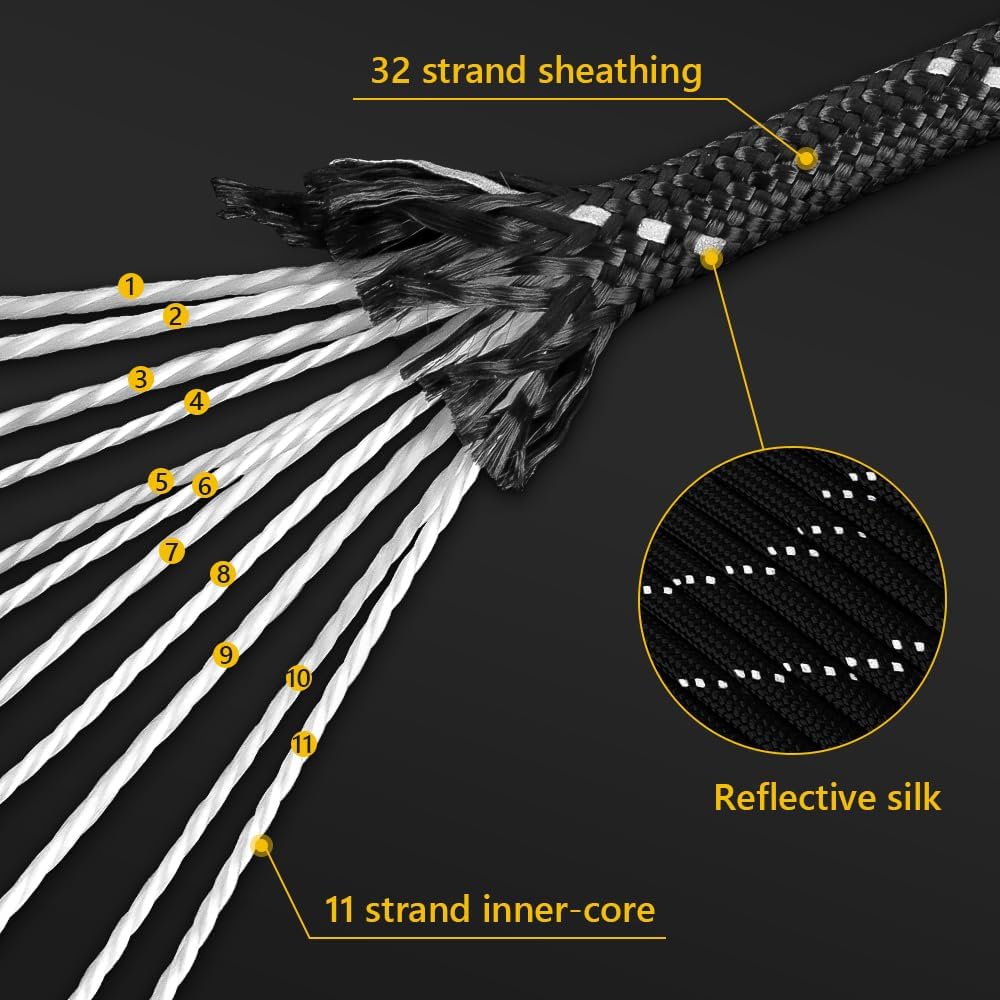4mm Reflective Paracord Rope,  - Para Cord 1000Ft avaliação e preço