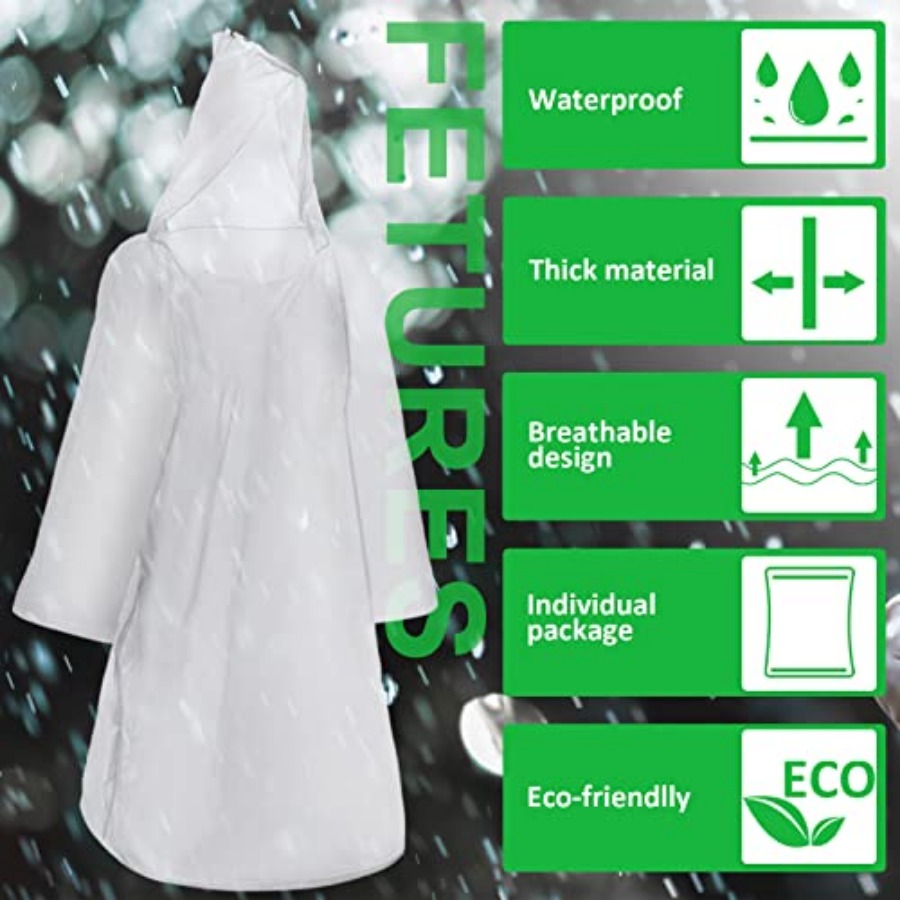 150 Pcs Disposable Rain Poncho - Emergency Poncho Rain avaliação e preço