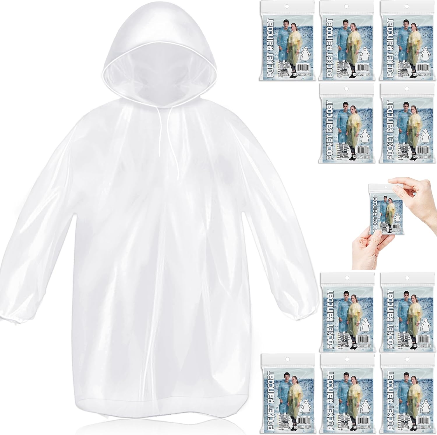 Disposable Rain Ponchos for Ad - Emergency Poncho Rain avaliação e preço