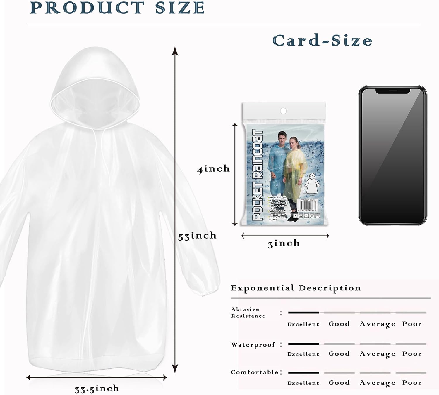 Disposable Rain Ponchos for Ad - Emergency Poncho Rain avaliação e preço