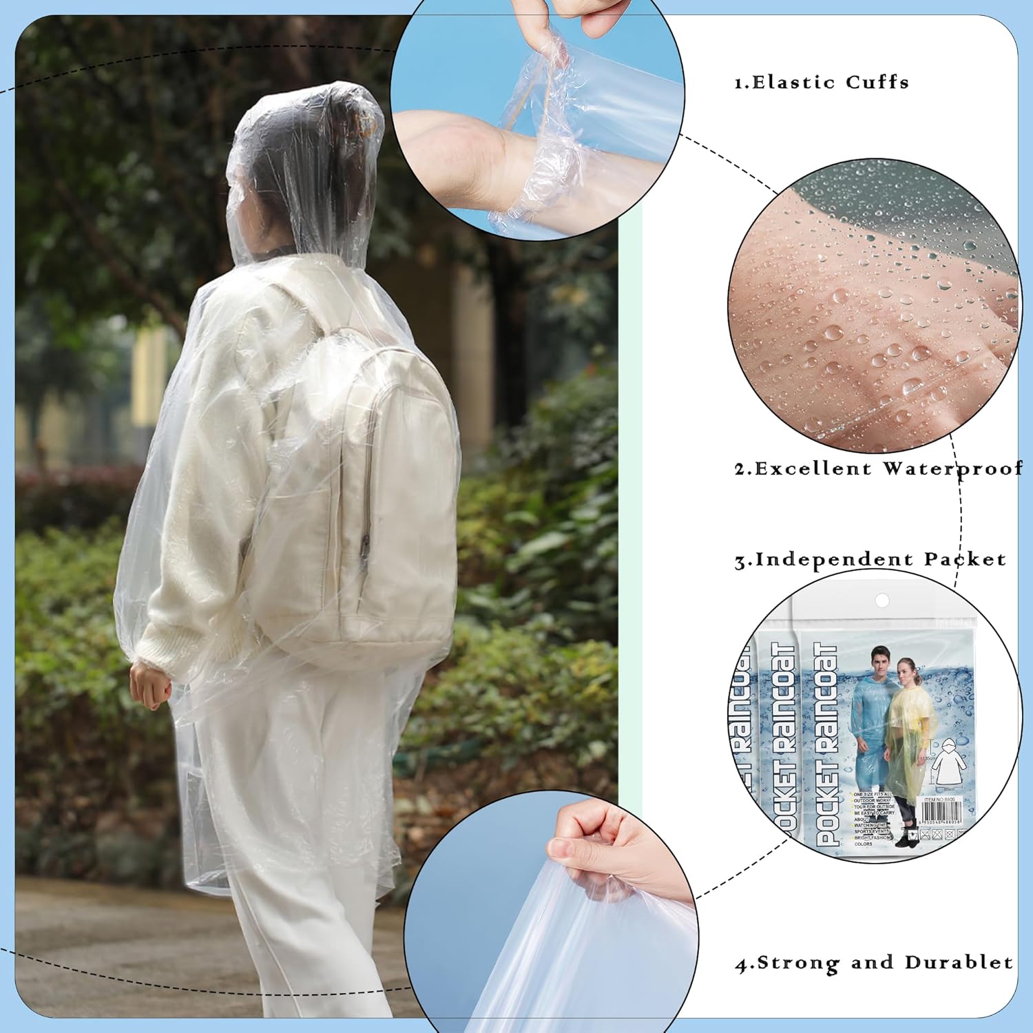 Disposable Rain Ponchos for Ad - Emergency Poncho Rain avaliação e preço
