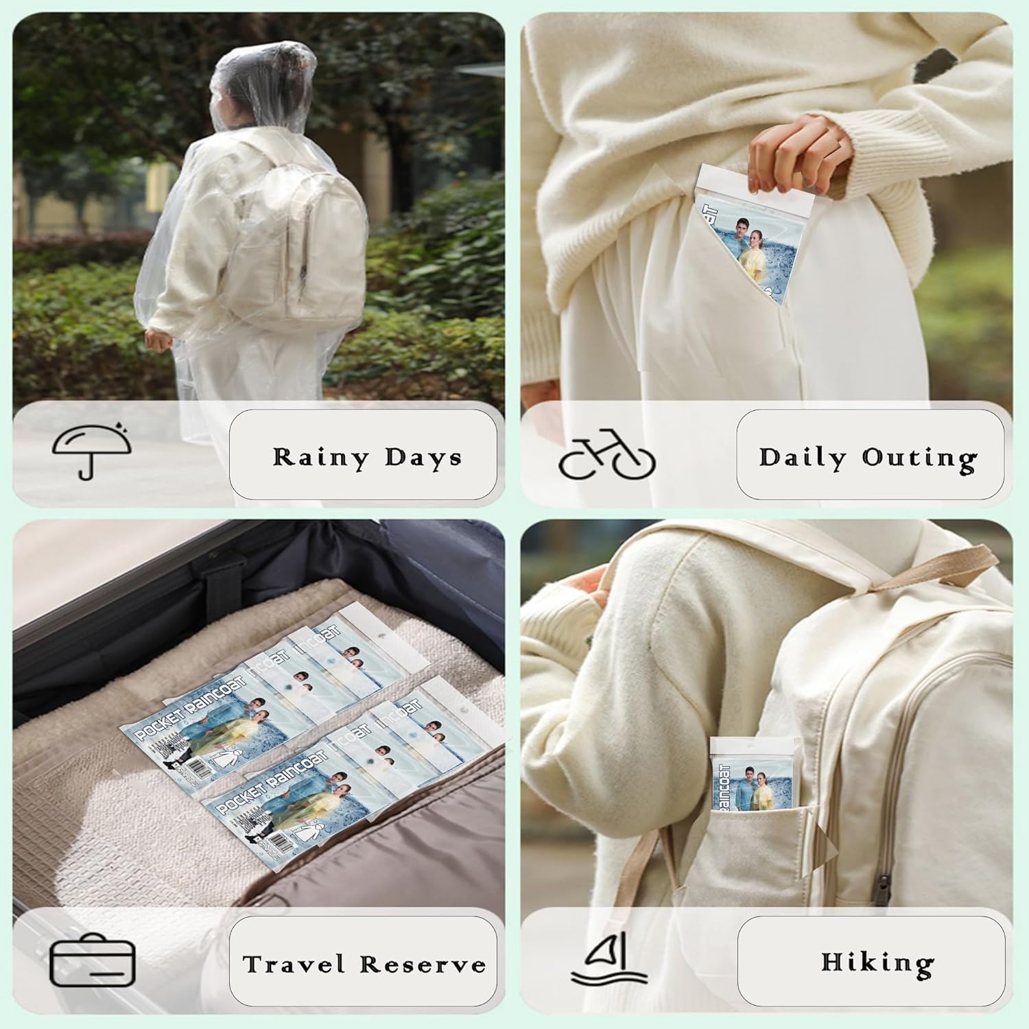 Disposable Rain Ponchos for Ad - Emergency Poncho Rain avaliação e preço
