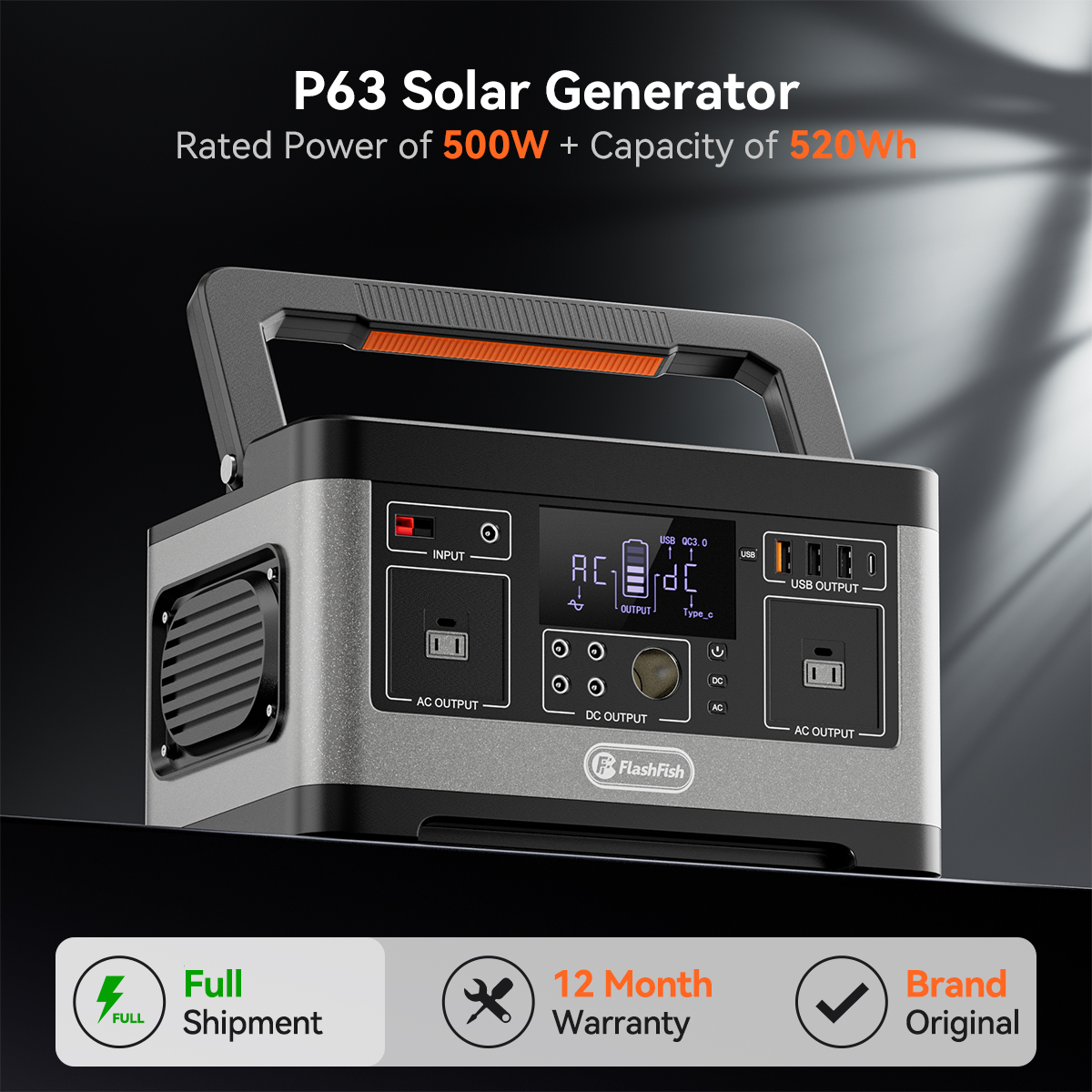 FF FlashFish P63 Portable Powe - Solar Emergency Charger avaliação e preço
