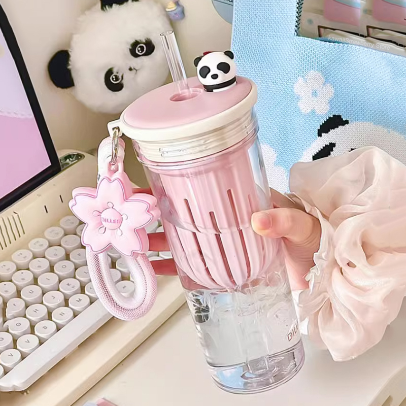 650ml Kawaii Water Bottle With - Water Purification Straw avaliação e preço