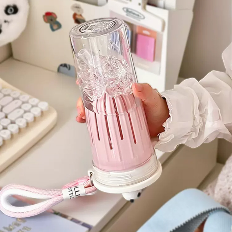 650ml Kawaii Water Bottle With - Water Purification Straw avaliação e preço