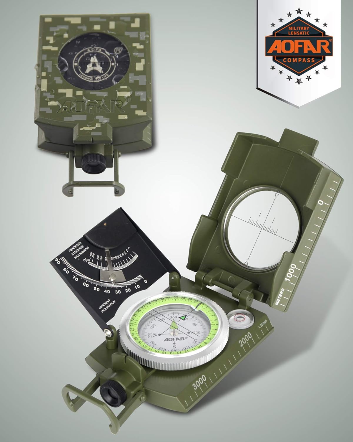 Military Compass for Hiking, L - Compass Lensatic avaliação e preço